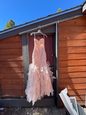 Jovani Blush Pink Strapless Prom Gown